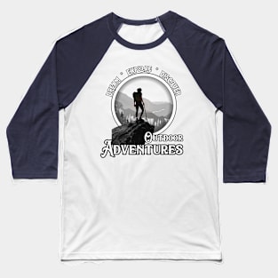 Outdoor Adventures - Hiking Monochrome 002 Baseball T-Shirt